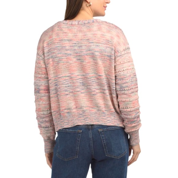 ⭐️FRYE Coral Pink Combo Knit Cardigan-NWT - Picture 3 of 5
